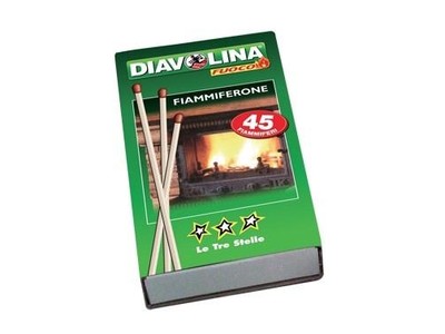 FIAMMIFERONI ACCENDIFUOCO DIAVOLINA MM. 2,7x97 LE TRE STELLE PEZZI 45