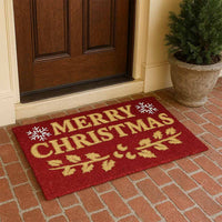 Zerbino rettangolare in fibra di cocco Merry Christmas cm 45 x 75 casa ingresso