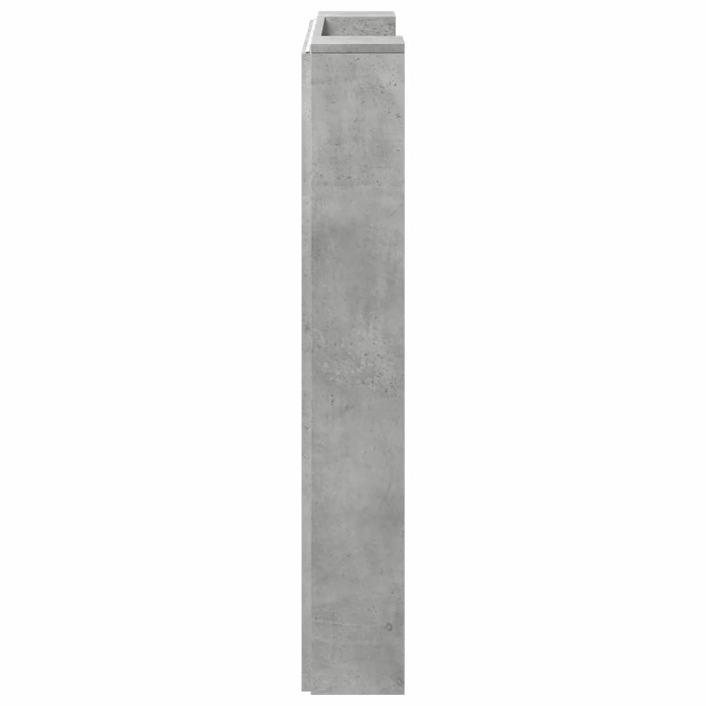 Testiera-Testata Decorativa Grigio cemento 100 x 16,5 x 103,5 cm Legno multistrato