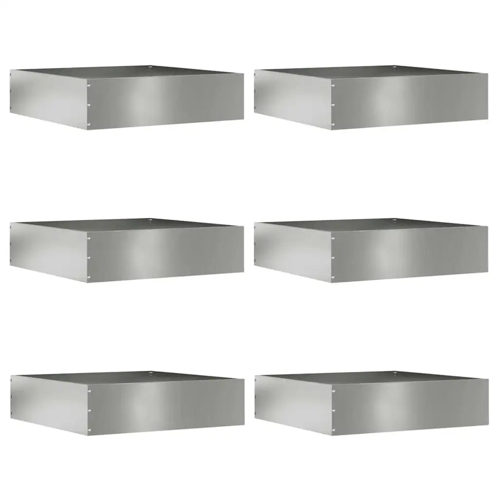 Bordura per Prato 6 pz 50 x 50 x 13 cm Acciaio zincato Argento 874727