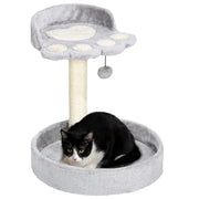 Tiragraffi per Gatti 41x41x44 cm Doppio Lettino in Juta e Peluche Grigio Chiaro