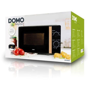 Forno microonde DOMO DO2820 - 20L - 700W - Timer 35 min - Funzione scongelamento - L44 x P35,8 x H 25,8 cm - Finitura legno nero