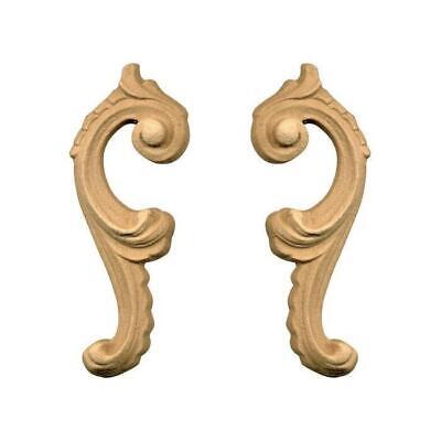 Fregio per Mobili in Pasta di Legno finitura Grezza Dx+Sx 35x92 mm art.03.4860