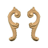 Fregio per Mobili in Pasta di Legno finitura Grezza Dx+Sx 35x92 mm art.03.4860