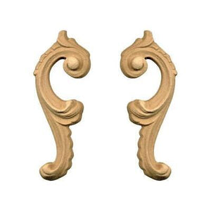 Fregio per Mobili in Pasta di Legno finitura Grezza Dx+Sx 35x92 mm art.03.4860