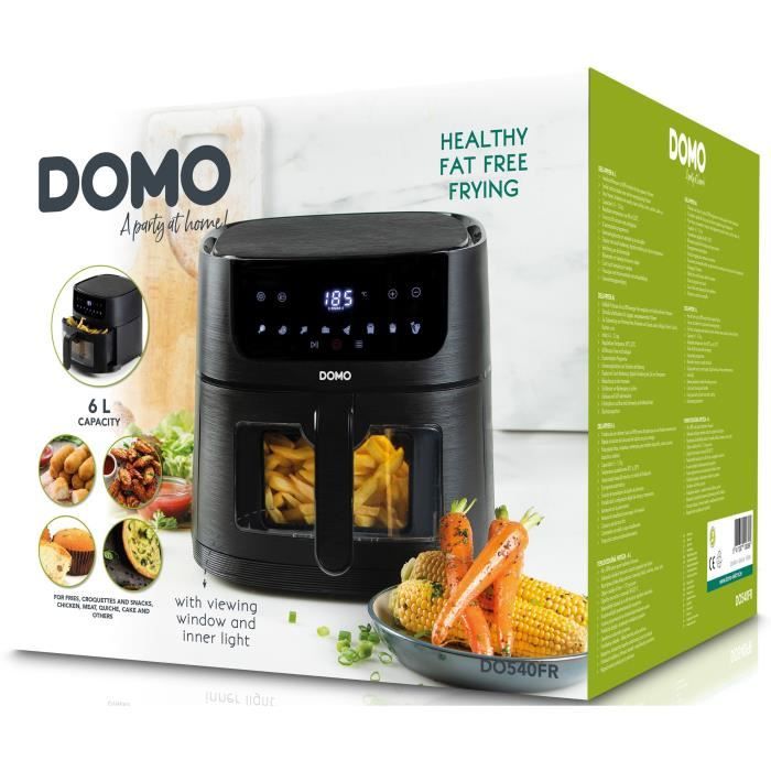 Friggitrice ad aria calda - DOMO - DO540FR - 6L - Schermo digitale - 8 programmi - Deli-Fryer
