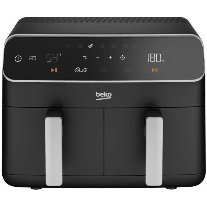 Friggitrice ad aria calda multifunzione - BEKO - FRL5388B - 2400 W - 8,5 L per 2 kg di patatine - 2 vasche (2x 4,5 L) - Nero