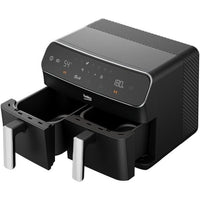 Friggitrice ad aria calda multifunzione - BEKO - FRL5388B - 2400 W - 8,5 L per 2 kg di patatine - 2 vasche (2x 4,5 L) - Nero