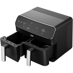 Friggitrice ad aria calda multifunzione - BEKO - FRL5388B - 2400 W - 8,5 L per 2 kg di patatine - 2 vasche (2x 4,5 L) - Nero