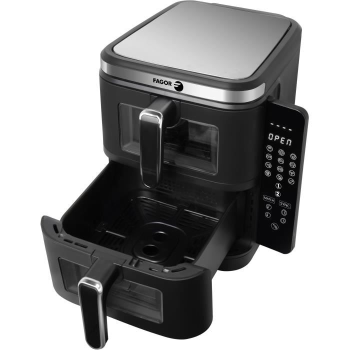 Friggitrice senza olio FAGOR - Airfryer FGD11 - Capacità 11L - Doppie vasche 5,5 L - 12 programmi di cottura - 2800W
