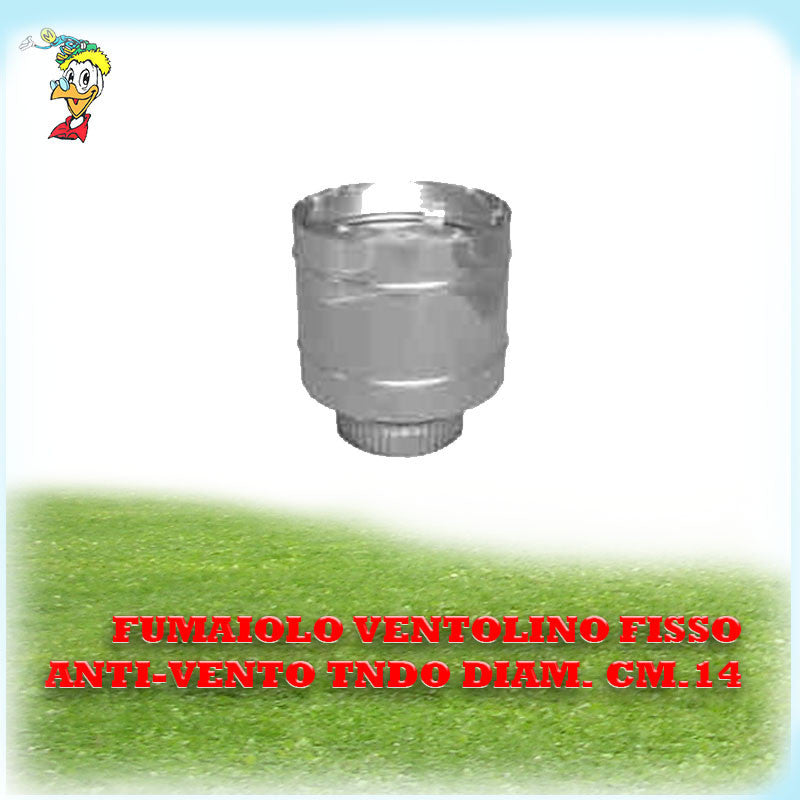 FUMAIOLO TESTA RADIANTE FISSO ANTI-VENTO ATTACCO TONDO DIAMETRO 14 CM