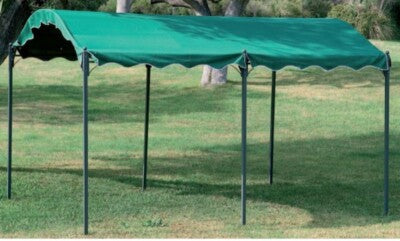 GAZEBO CAR PORT TUNNEL PER AUTO CM. 300x400 VERDE MT. 3X4 TOP 180 GR/MQ