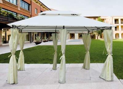 GAZEBO IN METALLO SINES COLORE BEIGE MT. 3X4 GAZEBI ARREDO GIARDINO