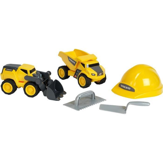 Giocattolo da cantiere - KLEIN - Set da cantiere Volvo Power con casco, 5 pezzi - Plastica di alta qualità, molto resistente.