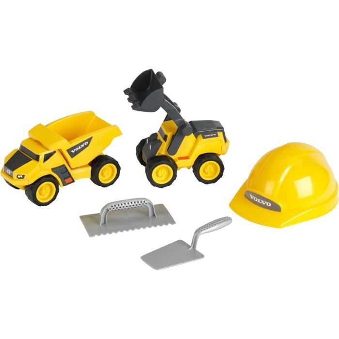 Giocattolo da cantiere - KLEIN - Set da cantiere Volvo Power con casco, 5 pezzi - Plastica di alta qualità, molto resistente.