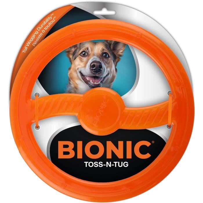 Giocattolo per cani - BIONIC - Anello da lancio e tiro - Tutte le taglie di cani - Gomma ultra resistente - Senza piombo, BPA e ftalati