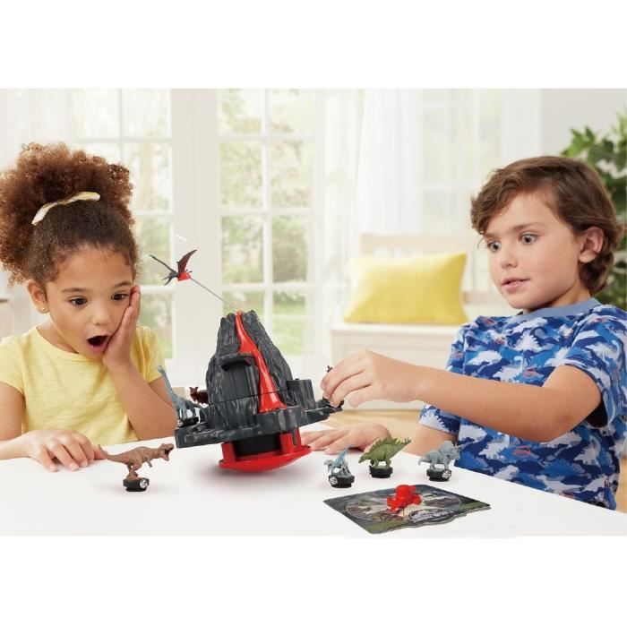 Gioco da tavolo - EPOCH GAMES - Jurassic World Shaky Volcano - Vulcano in eruzione, Dinosauri da salvare!