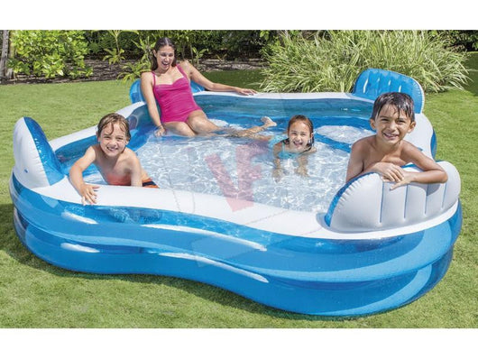 GONFIABILE PISCINA INTEX QUADRA FAMILY 4 SEDILI CM. 229X229X66H