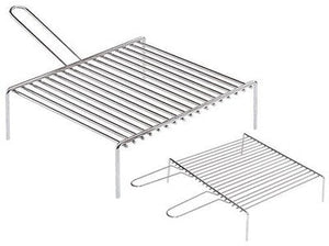 GRATICOLE GRIGLIE IN ACCIAIO CROMATO PER CAMINO BARBECUE CM.35X40 MANICO DOPPIO