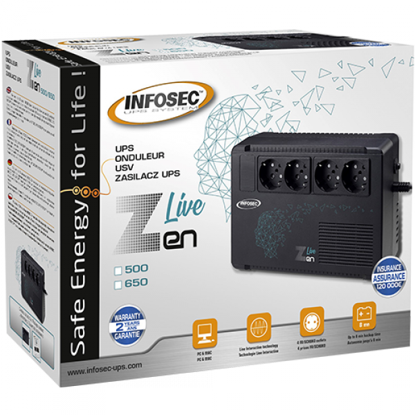 Gruppo di continuità UPS 650VA con 4 prese Line Interactive