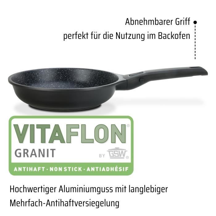 GSW - Easyclick - Padella -  28 cm - Fusione di alluminio - Tutte le fonti di calore compresa l'induzione