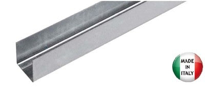 GUIDE GUIDA PER CARTONGESSO IN ACCIAIO PROFILO MM 25x21 - MT.48 (16CF DA 3 MT)