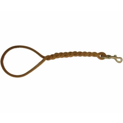 GUINZAGLIO IN CUOIO INTRECCIATO CON MOLLA CM. 50 PER CANI DI GROSSA TAGLIA