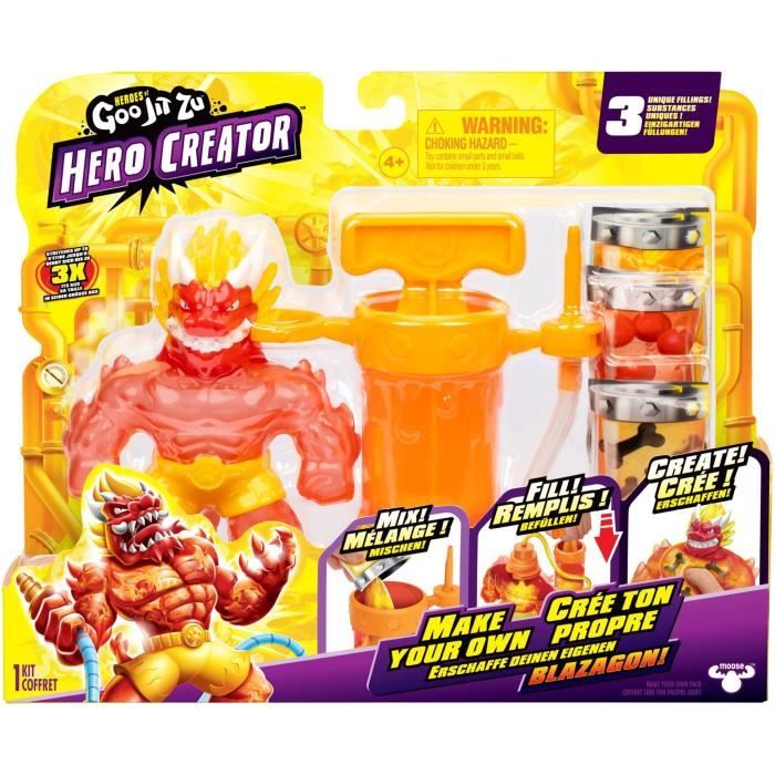 Hero Creator Blazagon Figura 11 cm - HERoeS OF GOO JIT ZU - Kit per la creazione di texture personalizzate