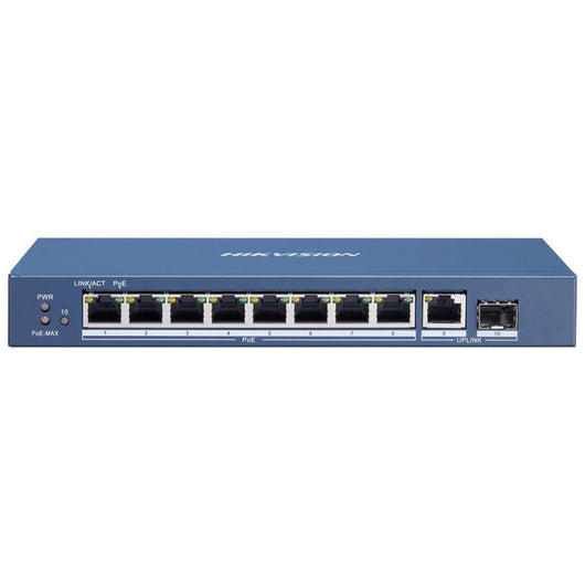 HIKVISION DS-3E0510P-E/M - UNMANAGED SWITCH 8PT POE GIGABIT + 1PT SFP + 1PT UPLINK