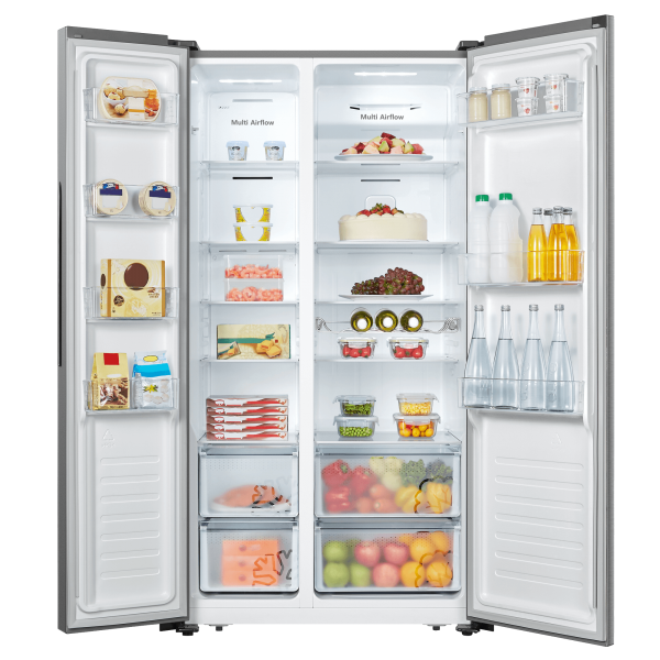 Hisense Frigo Side By Side Total Nofrost 662lt F 91cm Silver Rs677n4aif