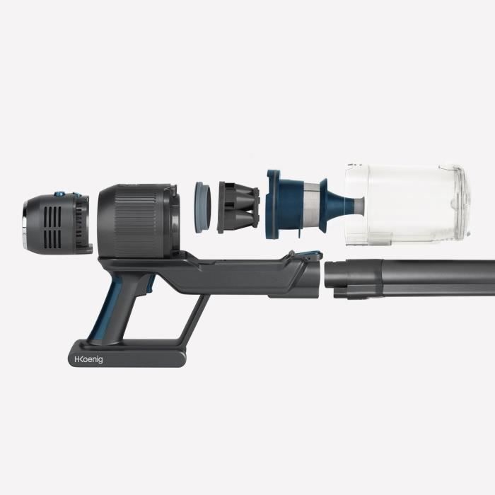 HKOENIG PowerFlex+ UPX26 - 2 in 1 Wireless 220W Castore di aspirapolvere - pieghevole - autonomo fino a 40 min - luce - 3 poteri