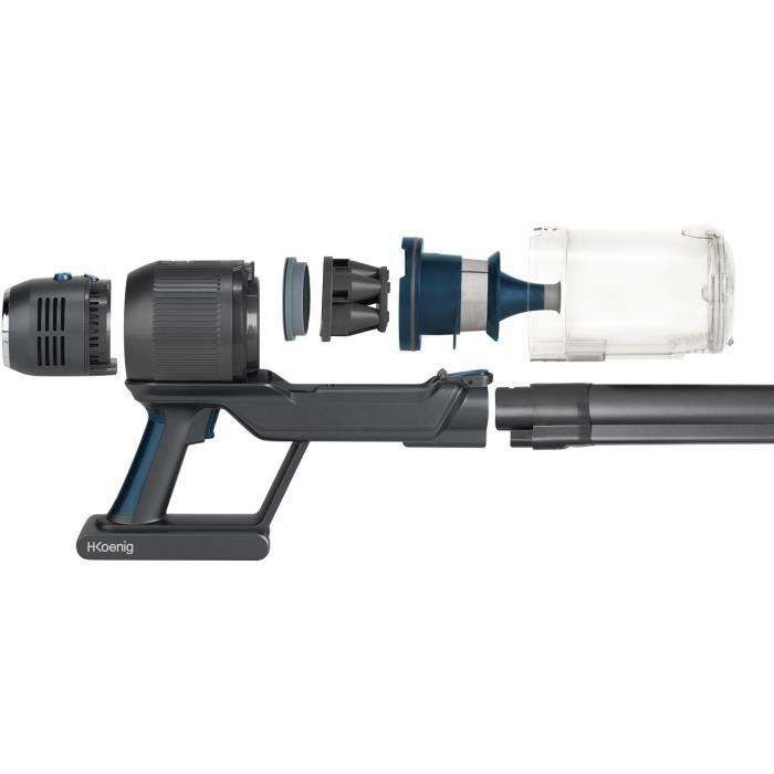 HKOENIG PowerFlex+ UPX26 - 2 in 1 Wireless 220W Castore di aspirapolvere - pieghevole - autonomo fino a 40 min - luce - 3 poteri