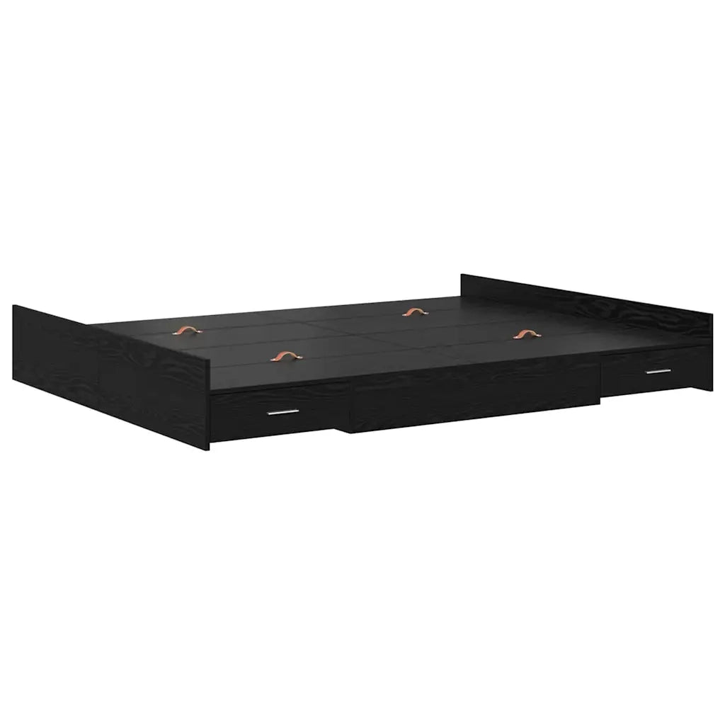 Struttura letto con contenitore Rovere Nero 160 x 200 cm 3335278