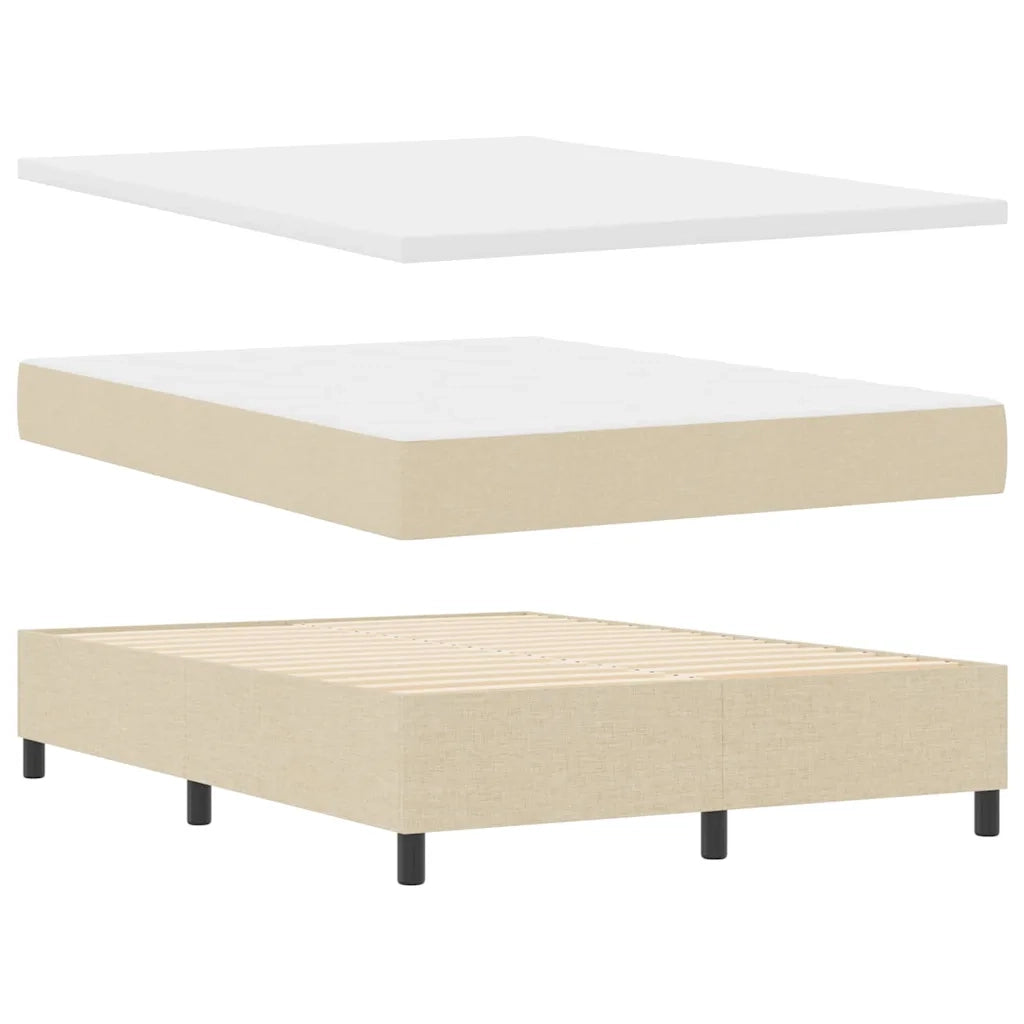 Letto a molle con materasso Crema 200 x 160 cm Tessuto 3341719