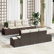 Set Divano da Giardino 8 pcs Marrone e Crema polyrattan 3355617