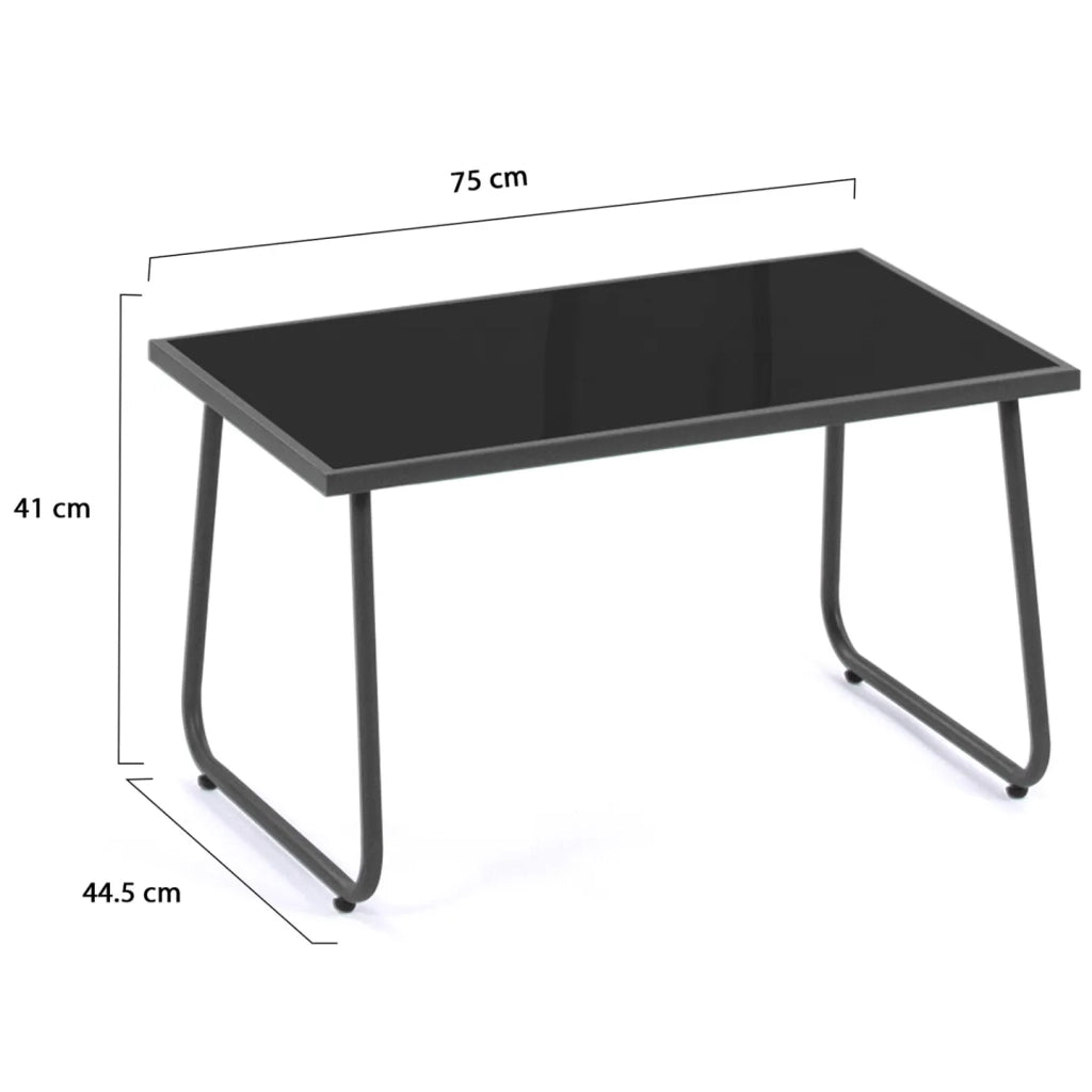 IDMarket - Set di mobili da giardino bassi MALAGA 6 posti con 2 divani, poltrone e tavolo in grigio antracite