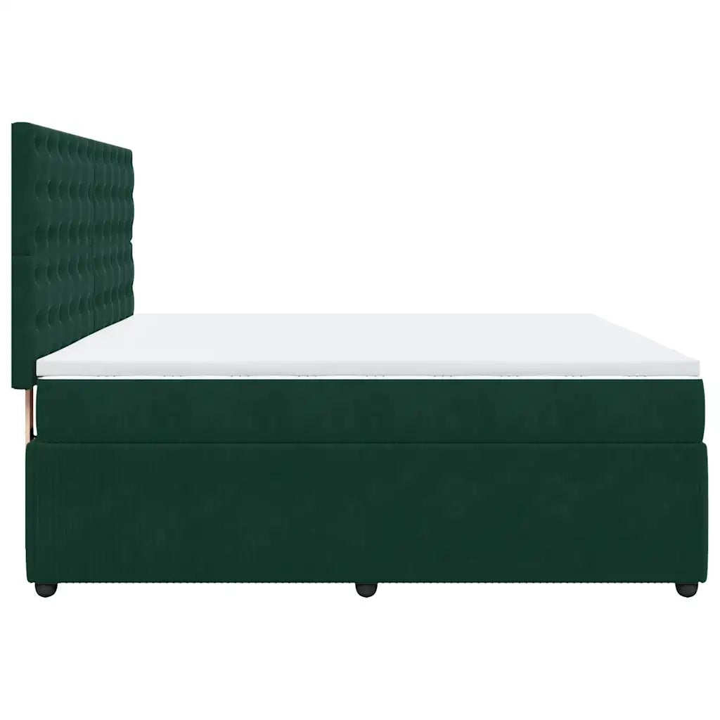 Giroletto a Molle con Materasso Verde Scuro 180x200 cm Velluto 3292421