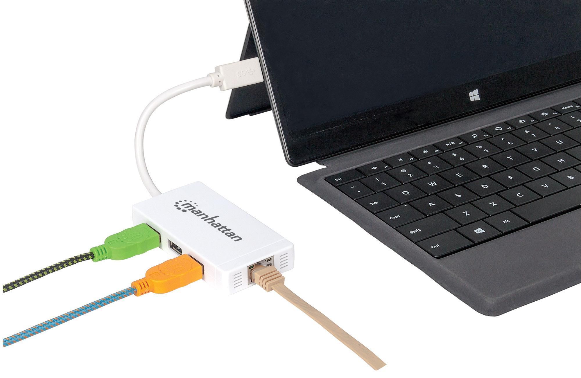 Hub 3 porte USB 3.0 con Adattatore Ethernet Gigabit