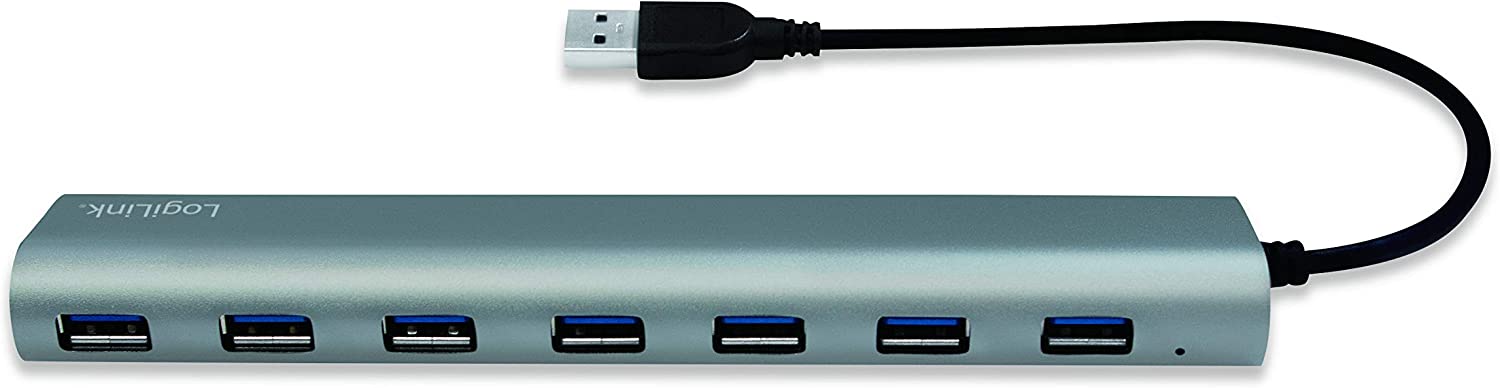 Hub USB 3.2 SuperSpeed 7 porte Alluminio Silver