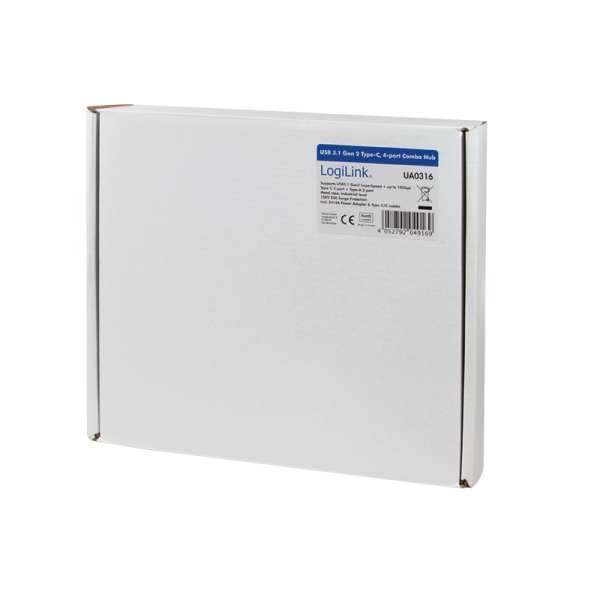 Hub USB-C 3.2 Gen 2, 4 Porte in Metallo