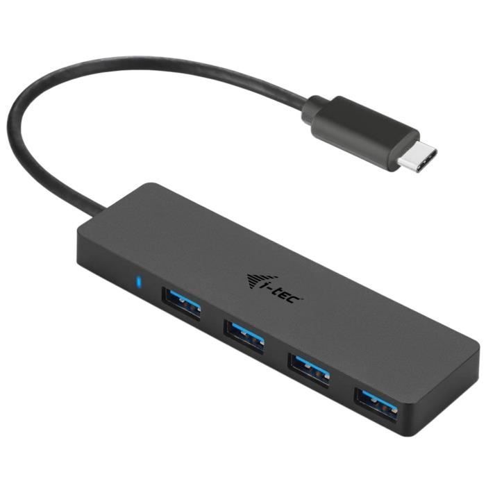 HUB USB-C I-TEC con 4 Porte USB 3.0 con Cavo Integrato 20cm