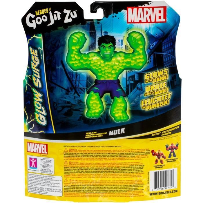 Hulk Glow Surge 11cm - HEROeS OF GOO JIT ZU - MARVEL - Figura luminosa ed estensibile