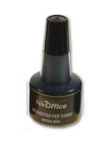 Inchiostro per timbri nero - senza olio - 30 ml. - Ideale per timbri in gomma