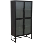Vetrina in metallo nero con 4 ante cm 80x38,5x161h