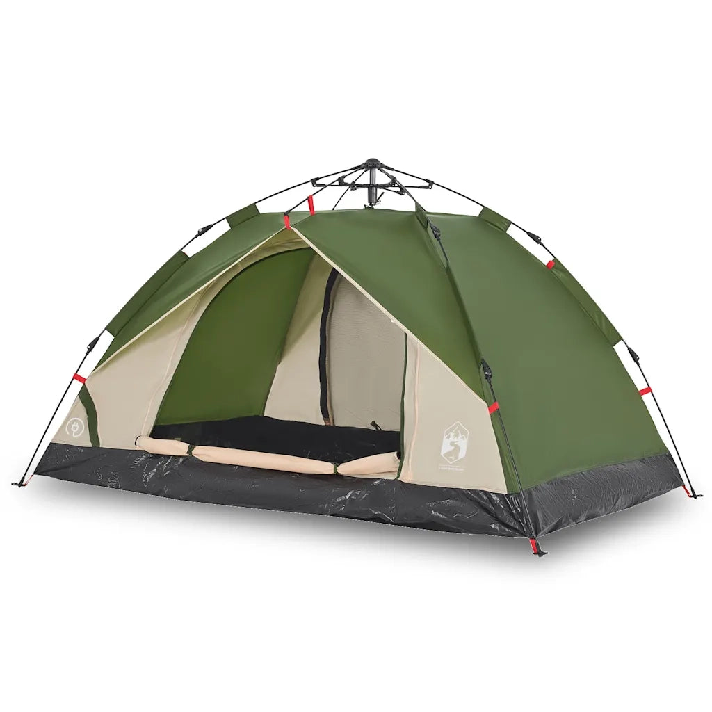 Tenda a Cupola da Campeggio 3 Persone Verde a Rilascio Rapido 4004193