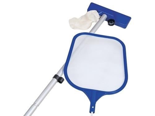 KIT MANTENIMENTO PER PISCINE MANUTENZIONE PISCINA RETINO + SPAZZOLA ASPIRANTE
