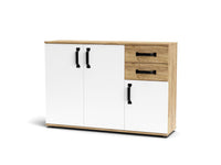 KIT MOBILE MOSSO 3 ANTE + 2 CASSETTI O4 CM. 120X32X83H ROVERE GOLD/BIANCO