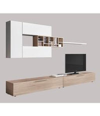 KIT PARETE ATTREZZATA DECO' CM. 260X42X32H ROVERE/BIANCO