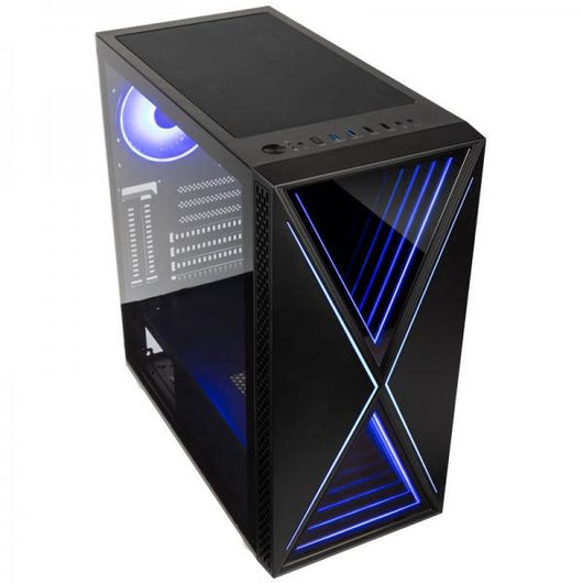 Kolink Void X e' un case middle tower con una ventola da 120mm ARGB inclusa e paratia frontale in vetro