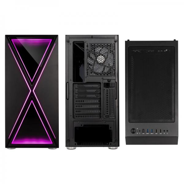 Kolink Void X e' un case middle tower con una ventola da 120mm ARGB inclusa e paratia frontale in vetro